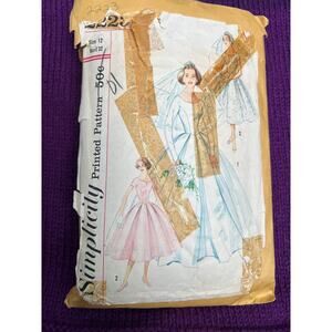 Simplicity pattern 2223 formal wedding dress circle skirt long short sleeve